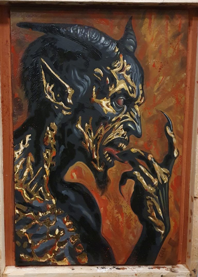 Astaroth Demon Original Oil Painting