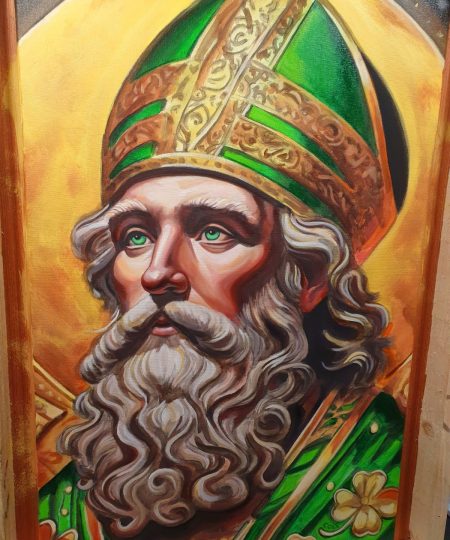 Saint Patrick Original Oil Painting