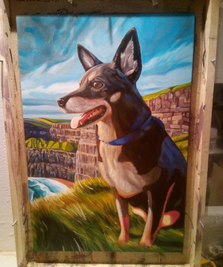 Luna Pet Portrait Original Oil Painting