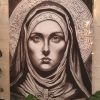 Saint Brigid Charcoal Drawing